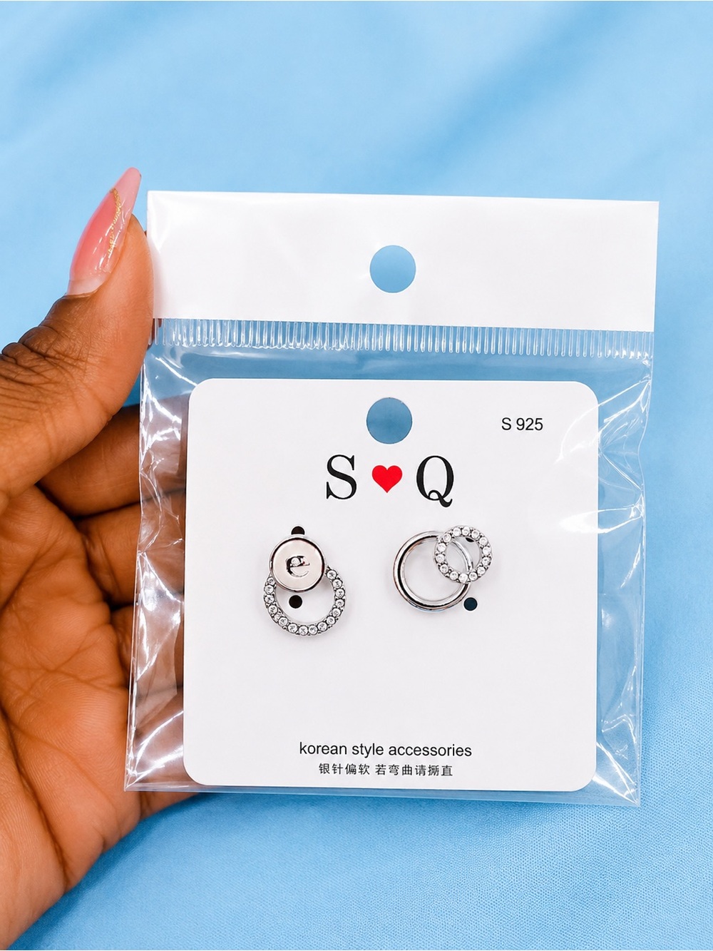 Silver Crystal Hoop & Stud Earring Set - Silver